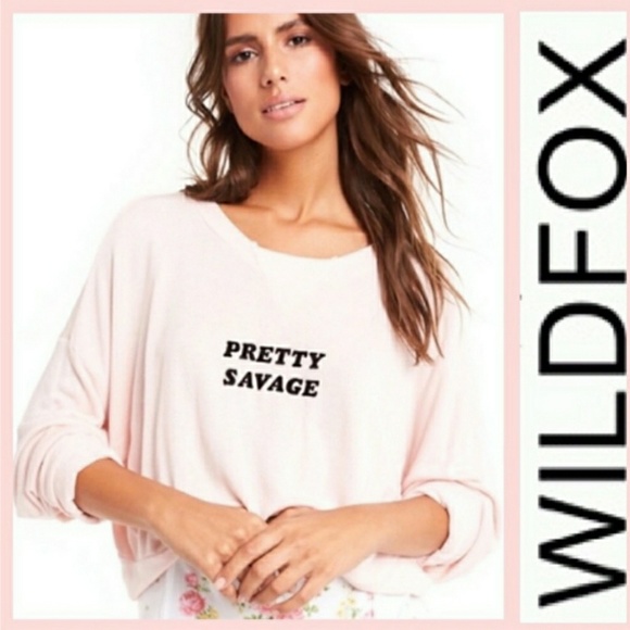 Wildfox Tops - WILDFOX | "Nella" Cropped Pullover baby pink small